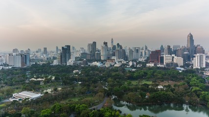 Fototapeta premium skyline of bangkok seen from above