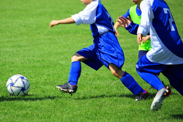 Obraz na płótnie Canvas Football soccer match for children