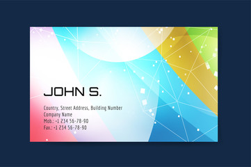 Vector business card template. Globe and ring logo icons