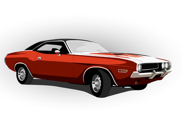 Obraz na płótnie Canvas red classic muscle car
