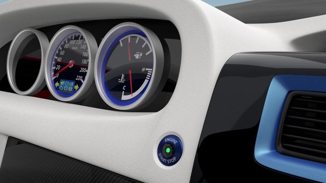 Demonstration of  electric car console design