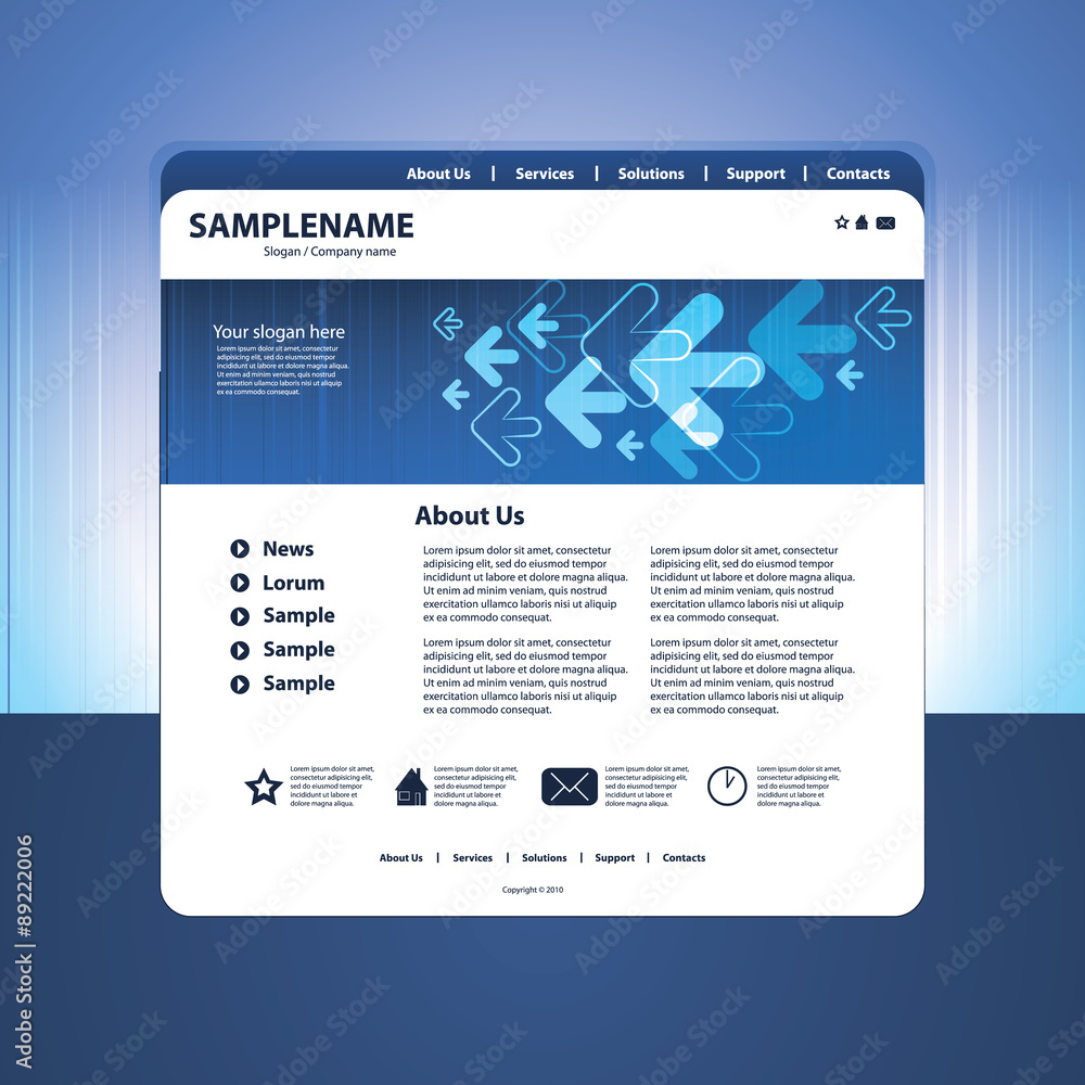 Poster business website template in editable vector format