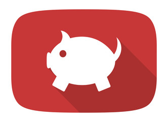 piggy bank flat design modern icon