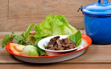 spicy minced pork salad Thai dishes.