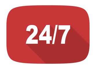 24/7 flat design modern icon