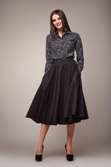 Fototapeta premium Beauty fashion clothes casual collection woman model brunette