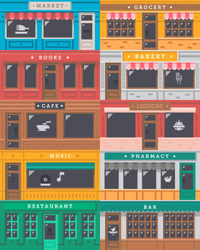 Front shop facade set