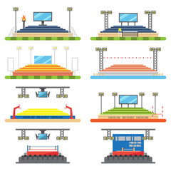 Sport stadium and stage set