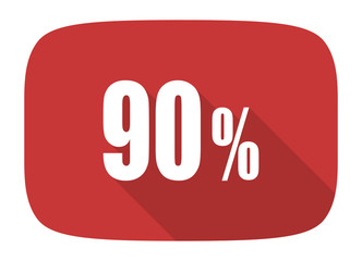 90 percent flat design modern icon