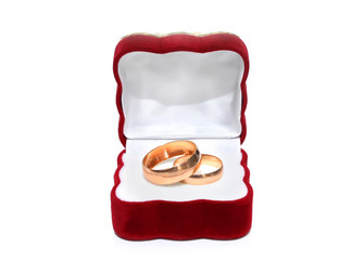 gold rings in red box