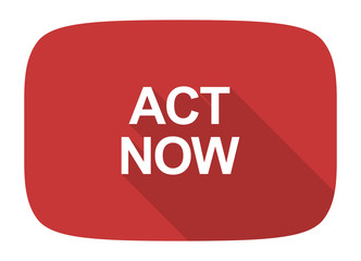 act now flat design modern icon