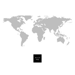 Fototapeta na wymiar Reticulated world map isolated on white