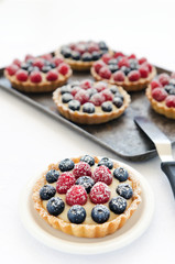 Many appetising fruit tarts