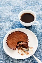 Unfinished chocolate dessert