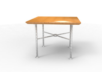 Fototapeta premium Wooden table isolated on white background
