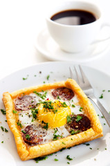 Egg and sausage breakfast
