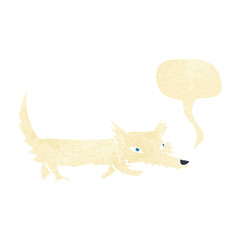 cartoon little wolf with speech bubble