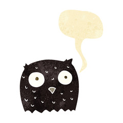 cartoon owl with speech bubble