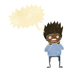 cartoon man panicking with speech bubble