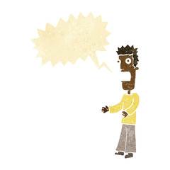 cartoon man freaking out with speech bubble