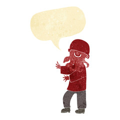 cartoon alien man with speech bubble