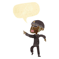 cartoon man in bike helmet pointing with speech bubble