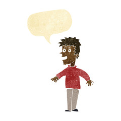 cartoon happy boy with speech bubble