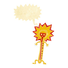 cartoon hot thermometer with speech bubble