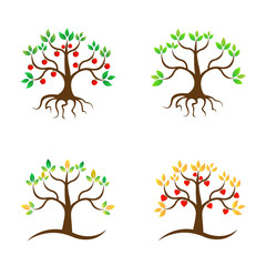 Creative tree design isolated on white background.