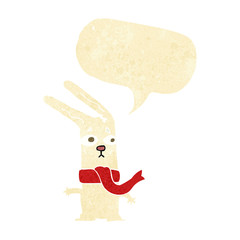 cartoon rabbit with speech bubble