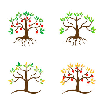 Creative tree design isolated on white background.