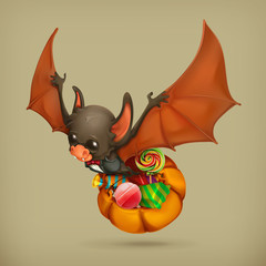 Funny bat, vector icon