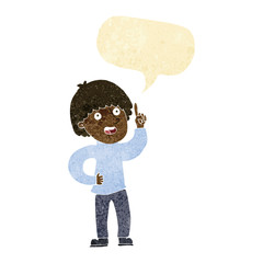 cartoon man with idea with speech bubble