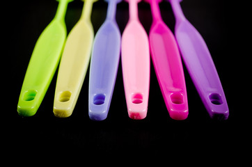 Set of colorful toothbrushs
