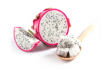 Dragon Fruit isolated against white background.