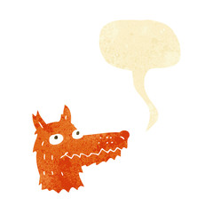 cartoon fox head with speech bubble