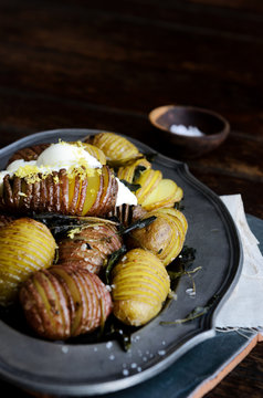 Delicious plate of roast potatoes