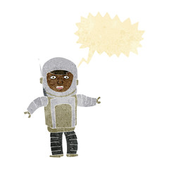 Obraz na płótnie Canvas cartoon astronaut with speech bubble