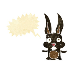 cartoon rabbit with speech bubble