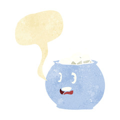 cartoon bowl of sugar with speech bubble