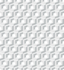 Geometric seamless background with gray cubes.