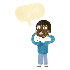 cartoon secret robot with speech bubble