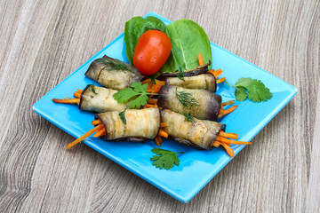 Eggplant rolls with carrot