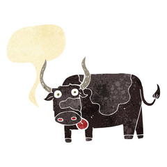cartoon bull with speech bubble