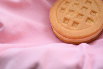 Top Right Waffle On Pink Fabric
