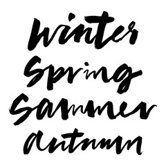 Spring, summer, autumn, winter. Calligraphy.