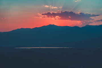 Sunset over Mountains