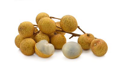 fresh longan on white background