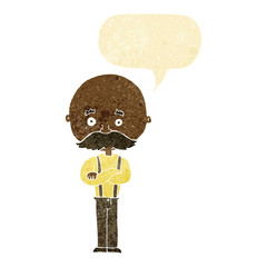 cartoon grandfather with speech bubble