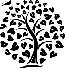 Ornaments Heart Tree with Bird